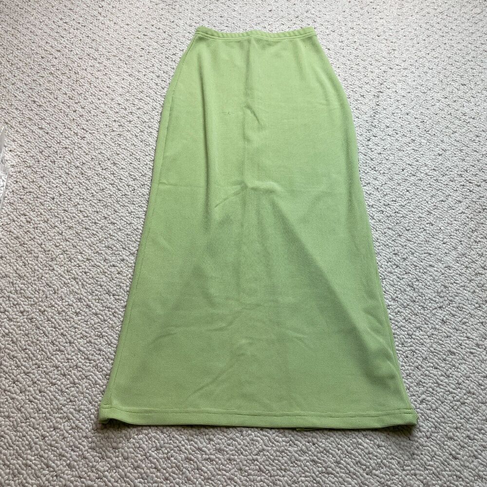 The Original Maxi Skirt Womens Small Green Stretch Elastic Waist Long Polyester